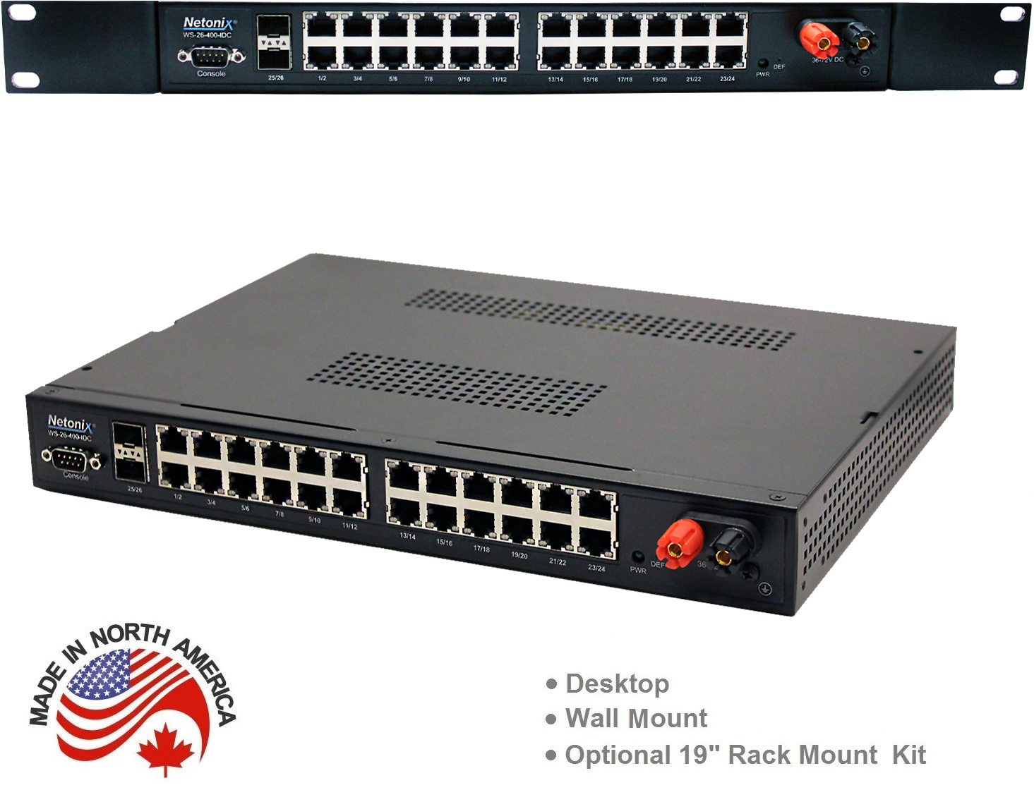 Switch PoE administrable 24 ports + 2 SFP Netonix WS-24-400B