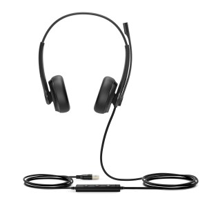 UH34 Casque Filaire Usb Professionnel Avec Coussinets En Cuir