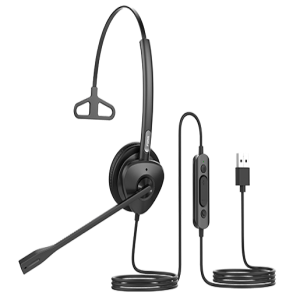 HT302-U Casque Professionnel Filaire Double Écouteur Avec Point Accès Usb