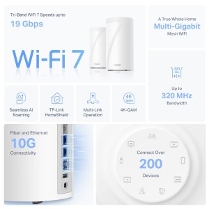 BE85 Point Accès Wifi 7 Mesh Deco Be19000 À Connectivité 10 Gbit/s