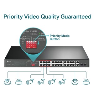 TL-SL1226P Switch Poe+ Non Administré 24 Ports 10/100mbps + 2 Ports Gigabit