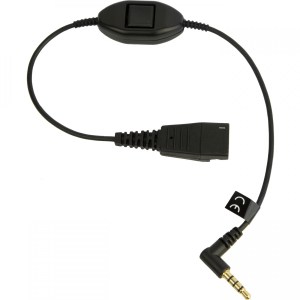 8800-00-103 Câble Jabra Qd Jack 3,5mm Bouton Appel 0,3m